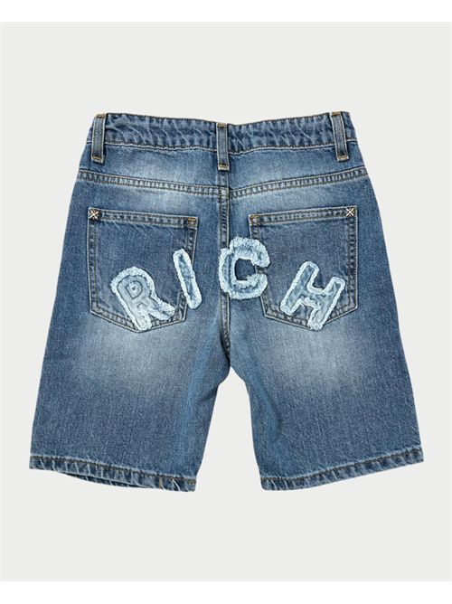 Bermuda John Richmond pour enfant avec logo au dos JOHN RICHMOND | RBP25190BEDENIM BLUE MEDIUM